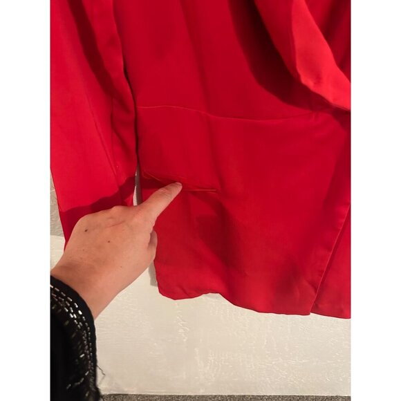 NWT Zara Red Long Sleeved Split Sleeve Button Up Academia Blazer Romper - Picture 4 of 11